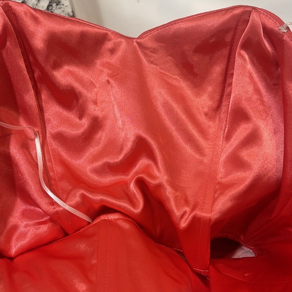 Gorgeous coral ABS formal dress - Picture 3 of 4